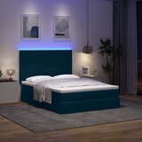  Ottoman krevet s madracima i LED diodama tamnoplavi 140x200 cm baršun | Eponuda.ba