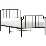  Metalni okvir kreveta s uzglavljem i podnožjem crni 100x200 cm | shoptok.hr