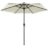  Vrtni suncobran LED s aluminijskim stupom 270 cm pijesak bijeli | shoptok.hr