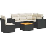  6-dijelni set vrtnih sofa s jastucima crni od poliratana | shoptok.hr