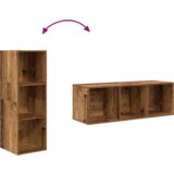 vidaXL TV Kabinet za Zid s policom 4 pcs Staro drvo 37 x 37 x 107.5 cm | shoptok.hr