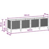  Vrtni saksija s kotačima Crna 160 x 40 x 44 cm PP | Eponuda.com