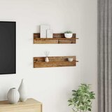  Polica na zidu s policom 2 pcs Staro drvo 80 x 11,5 x 18 cm | shoptok.hr