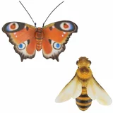 Esschert Design Vrtne figurice v kompletu 2 ks iz poliresina Butterfly –