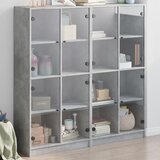  The Living Store Knjižna omara z vrati betonsko siva 136x37x142 cm inž. les - Knjižna Omara, (21444229) | Shoptok.si