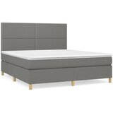 Maison Chic Box spring postelja - Vzmetna postelja z vzmetnico temno siva 160x200 cm blago SL1758, (21909128) | Shoptok.si