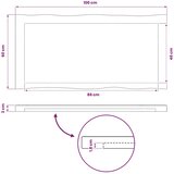  Pravokutni stolni vrh 100 x 60 x 3 cm Pravokutni - Prirodna 90 x 55 x 3 5 cm Živi rub 2 strane | shoptok.hr