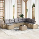 vidaXL set vrtnih sofa Set od 9 Bež i siva Ratan i tkanina Vrtni kauč Cijene