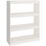 vidaXL Knjižna omara/pregrada bela 80x30x103,5 cm trdna borovina, (20705859) | Shoptok.si