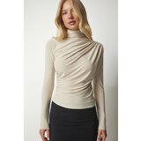  Women's Cream Shirring Detail Standing Collar Sandy Blouse Cijene