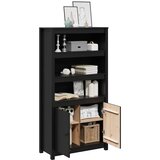  Visoka komoda crna 80 x 35 x 154 cm od masivne borovine | Eponuda.com