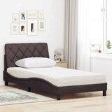  Postelja z vzmetnico temno rjava 100x200 cm blago, (21793108) | Shoptok.si