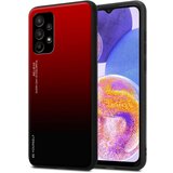 Cadorabo Ohišje je združljivo z Samsung Galaxy A23 4G / 5G in rdeča - črna - Dvobarvni zaščitni pokrov iz silikona TPU in hrbtna stran iz kaljenega stekla, (20860368) | Shoptok.si