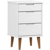 Maison Chic Nočna omarica - Nočna miza MOLDE bela 40x35x65 cm trdna borovina, (21689175) Cene