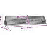 vidaXL Kletka za zajce srebrna 215 x 100 x 85 cm Cinkana jeklena | Shoptok.si