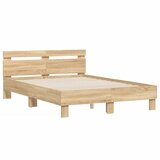  Okvir za krevet s uzglavljem i LED boja hrasta sonome 135x190cm | shoptok.hr