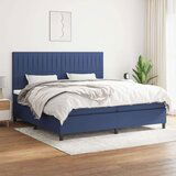  Box spring postelja z vzmetnico moder 200x200 cm blago, (20896570) Cene
