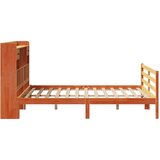 vidaXL Knjižna postelja brez vzmetnice vošč. rjava 140x190 cm borovina | Shoptok.si
