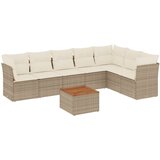 Maison Chic Seti vrtnega pohištva - Vrtna garnitura - Vrtni pohištvo set 8-delna z blazinami bež poli ratan, (21800768) | Shoptok.si