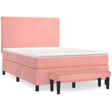  Boxspring - Krevet s oprugama i madracem ružičasti 140x190 cm baršunasti - Ružičasta 140 x 190 cm Gladak dizajn | shoptok.hr