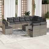 vidaXL 11-dijelni set vrtnih sofa od poliratana s jastucima sivi | shoptok.hr