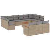  14-dijelni set vrtnih sofa s jastucima poliratan Bež | shoptok.hr
