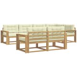 vidaXL Zunanja garnitura za sedenje 6 pcs Bela in krem Poliester, (5000281142) | Shoptok.si