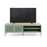 Marckeric Mentolno zelena/v naravni barvi kovinska TV omarica 160x50x35 cm Sayla – | Shoptok.si