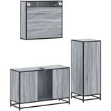 vidaXL 3-dijelni set kupaonskog namještaja siva boja hrasta drveni | shoptok.hr