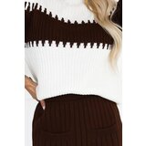 numoco basic 571-2 Two-piece sweater set with matching skirt - chocolate | Shoptok.si