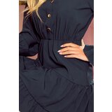Numoco 332-1 Green dress with frills and golden buttons | shoptok.hr