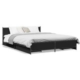 vidaXL Okvir kreveta s ladicama crni 135 x 190 cm konstruirano drvo Cijene