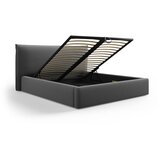 Milo Casa Tamno sivi tapecirani bračni krevet s prostorom za odlaganje s podnicom 160x200 cm Elio – | shoptok.hr