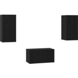 vidaXL Set TV komoda s policom s pohranom s vratima 3 pcs Crni hrast 60 x 30 x 30.5 cm | shoptok.hr