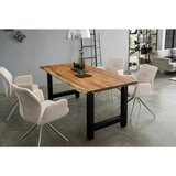 P & B JEDILNA MIZA, masivno akacija naravne barve, črna | Shoptok.si