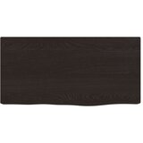  Stenska polica temno rjava 40x20x6 cm trdna hrastovina | Shoptok.si