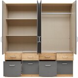 Mömax omara s klasičnimi vrati aalen, siva, hrast, š. 181 cm | Shoptok.si