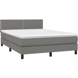  Box spring postelja z vzmetnico LED temno siva 140x200 cm blago, (20726544) | Shoptok.si