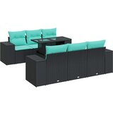  Vrtna garnitura - 7-dijelni set vrtnih sofa od poliratana s jastucima crni bagrem - Crna 1 | shoptok.hr