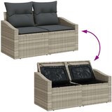  Set od 6 vrtnih kauča s jastučićima svijetlo sivi poli ratan | shoptok.hr