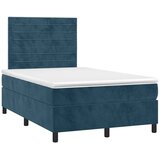 Krevet box spring s madracem LED tamnoplavi 120x200 cm baršun | Eponuda.com