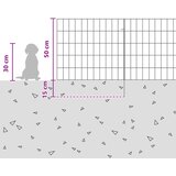  Ograda za vrt s kolčićima 12 pcs 55 x 50 cm Mesh Srebrna | shoptok.hr
