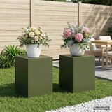  Stalak za biljke 2 pcs Maslinastozelena 30 x 30 x 40 cm Čelik Slike