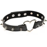 Master Series Spiked Heart Choker Black