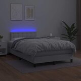 Krevet box spring s madracem LED bijeli 120x190 cm umjetna koža | Eponuda.com