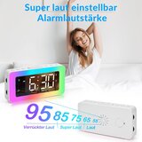 SZELAM bela digitalna budilka z rgb osvetlitvijo in dvojnim alarmom odprta embalaža | Shoptok.si