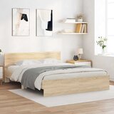  Okvir kreveta s uzglavljem boja hrasta 140x200 cm | shoptok.hr