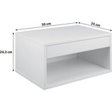  Cholet viseći noćni ormarić 1 fioka 50x35x24 cm beli | Eponuda.com
