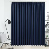 vidaXL Zavjesa za zamračivanje s kukama plava 290 x 245 cm Cijene
