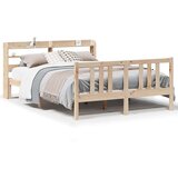 vidaXL Okvir za krevet s uzglavljem 135 x 190 cm od masivne borovine | shoptok.hr